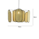 GobekUsa Bamboo Core Rattan Chandelier LED Suspension Lamp for Home Decor Lighting