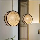 GobekUsa Bamboo Core Rattan Chandelier LED Suspension Lamp for Home Decor Lighting