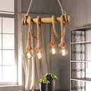 GobekUsa Bamboo Linear Island Chandelier in Industrial Style Beige