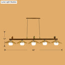GobekUsa Bamboo Pendant Lighting: Conical Island Light with White Glass Shade