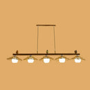 GobekUsa Bamboo Pendant Lighting: Conical Island Light with White Glass Shade