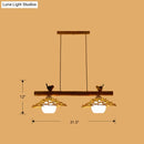 GobekUsa Bamboo Pendant Lighting: Conical Island Light with White Glass Shade