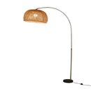 GobekUsa Bamboo Standing Fishing Rod Floor Lamp with Swivel Shade - Wood Reading Light