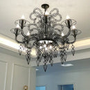 GobekUsa Baroque Black White Iron Designer LED Chandelier for Foyer