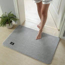 Plush gray quick drying absorbent bathroom mat by Decorbites