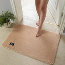 Plush gray quick drying absorbent bathroom mat by Decorbites