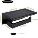 Modern matte black bathroom multi-function holder with shelf by Decorbites