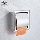 Modern matte black roll paper holder & towel rack bathroom storage by Decorbites