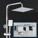 GobekUsa Bathroom Rainfall Shower Faucet Set with Hand Sprayer - Wall Mounted Chrome Copper