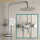 GobekUsa Bathroom Rainfall Shower Faucet Set with Hand Sprayer - Wall Mounted Chrome Copper