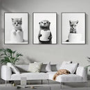 GobekUsa Bathroom Wall Art: Cute Animal Canvas Posters