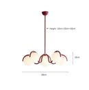 GobekUsa Bean Glass Pendant Light, red & cream, Minimalist Nordic Chandelier for Living Room, Bedroom, Dining & Study