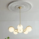 GobekUsa Bean Glass Pendant Light, red & cream, Minimalist Nordic Chandelier for Living Room, Bedroom, Dining & Study