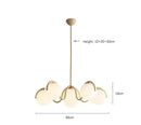 GobekUsa Bean Glass Pendant Light, red & cream, Minimalist Nordic Chandelier for Living Room, Bedroom, Dining & Study