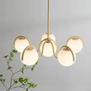GobekUsa Bean Glass Pendant Light, red & cream, Minimalist Nordic Chandelier for Living Room, Bedroom, Dining & Study