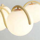 GobekUsa Bean Glass Pendant Light, red & cream, Minimalist Nordic Chandelier for Living Room, Bedroom, Dining & Study