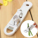 White plastic bean slicer cutter peeler for kitchen green beans by Decorbites