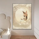 GobekUsa Beige Rabbit Girl Canvas Print for Kidsató Room