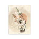 GobekUsa Beige Rabbit Girl Canvas Print for Kidsató Room