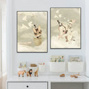 GobekUsa Beige Rabbit Girl Canvas Print for Kidsató Room