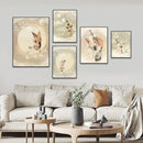 GobekUsa Beige Rabbit Girl Canvas Print for Kidsató Room