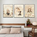 GobekUsa Beige Rabbit Girl Canvas Print for Kidsató Room
