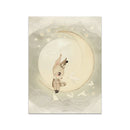 GobekUsa Beige Rabbit Girl Canvas Print for Kidsató Room