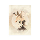 GobekUsa Beige Rabbit Girl Canvas Print for Kidsató Room