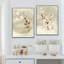 GobekUsa Beige Rabbit Girl Canvas Print for Kidsató Room