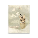 GobekUsa Beige Rabbit Girl Canvas Print for Kidsató Room