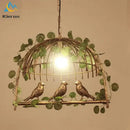 GobekUsa Birdcage LED Chandelier: Modern Resin Pendant Lights for Bedroom, Living Room, and Restaurant