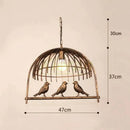 GobekUsa Birdcage LED Chandelier: Modern Resin Pendant Lights for Bedroom, Living Room, and Restaurant