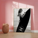 GobekUsa Black and White Surfboard Wall Art - Teen Room Decor