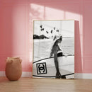 GobekUsa Black and White Surfboard Wall Art - Teen Room Decor