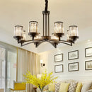 GobekUsa Black Art Crystal Chandelier for Luxury Living Room Bedroom Lighting Fixtures