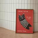 GobekUsa Black Cat Funny Animal Wall Art Canvas