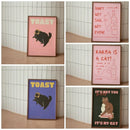 GobekUsa Black Cat Funny Animal Wall Art Canvas