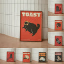 GobekUsa Black Cat Funny Animal Wall Art Canvas