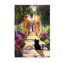 GobekUsa Black Cat Starry Night Canvas Wall Art
