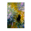 GobekUsa Black Cat Starry Night Canvas Wall Art