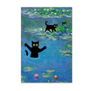 GobekUsa Black Cat Starry Night Canvas Wall Art