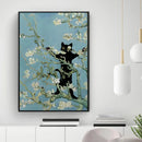 GobekUsa Black Cat Starry Night Canvas Wall Art
