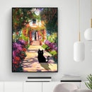 GobekUsa Black Cat Starry Night Canvas Wall Art