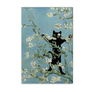 GobekUsa Black Cat Starry Night Canvas Wall Art