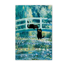 GobekUsa Black Cat Starry Night Canvas Wall Art