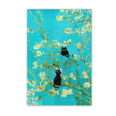 GobekUsa Black Cat Starry Night Canvas Wall Art