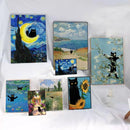 GobekUsa Black Cat Starry Night Canvas Wall Art