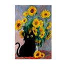 GobekUsa Black Cat Starry Night Canvas Wall Art
