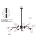 GobekUsa Black Chandelier: Luxury Glass Pendant Light for Home, Bedroom, or Living Room