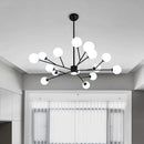 GobekUsa Black Chandelier: Luxury Glass Pendant Light for Home, Bedroom, or Living Room
